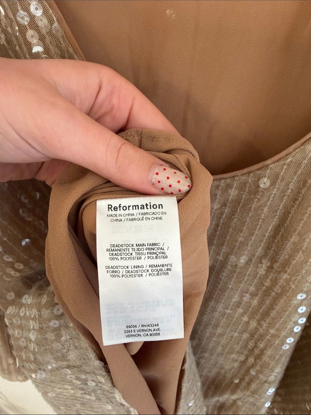 Reformation Sereia Champagne Sequin Dress - Picture 6 of 8
